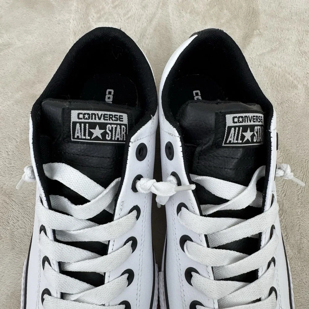 Converse Chuck Taylor All Star Street Leather White Black Junior Size 5 655995C